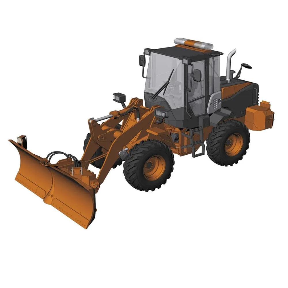 1/35  HITACHI WHEEL LOADER ZW1006 MULTIPLOW SNOWPLOW WORKING MACHINE