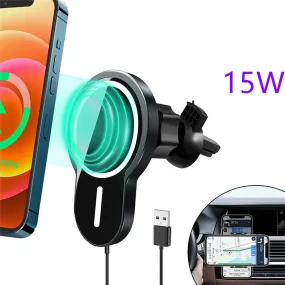 15w Sturdy Magnetic  Wireless  Car  Charger With Vent Phone Mount