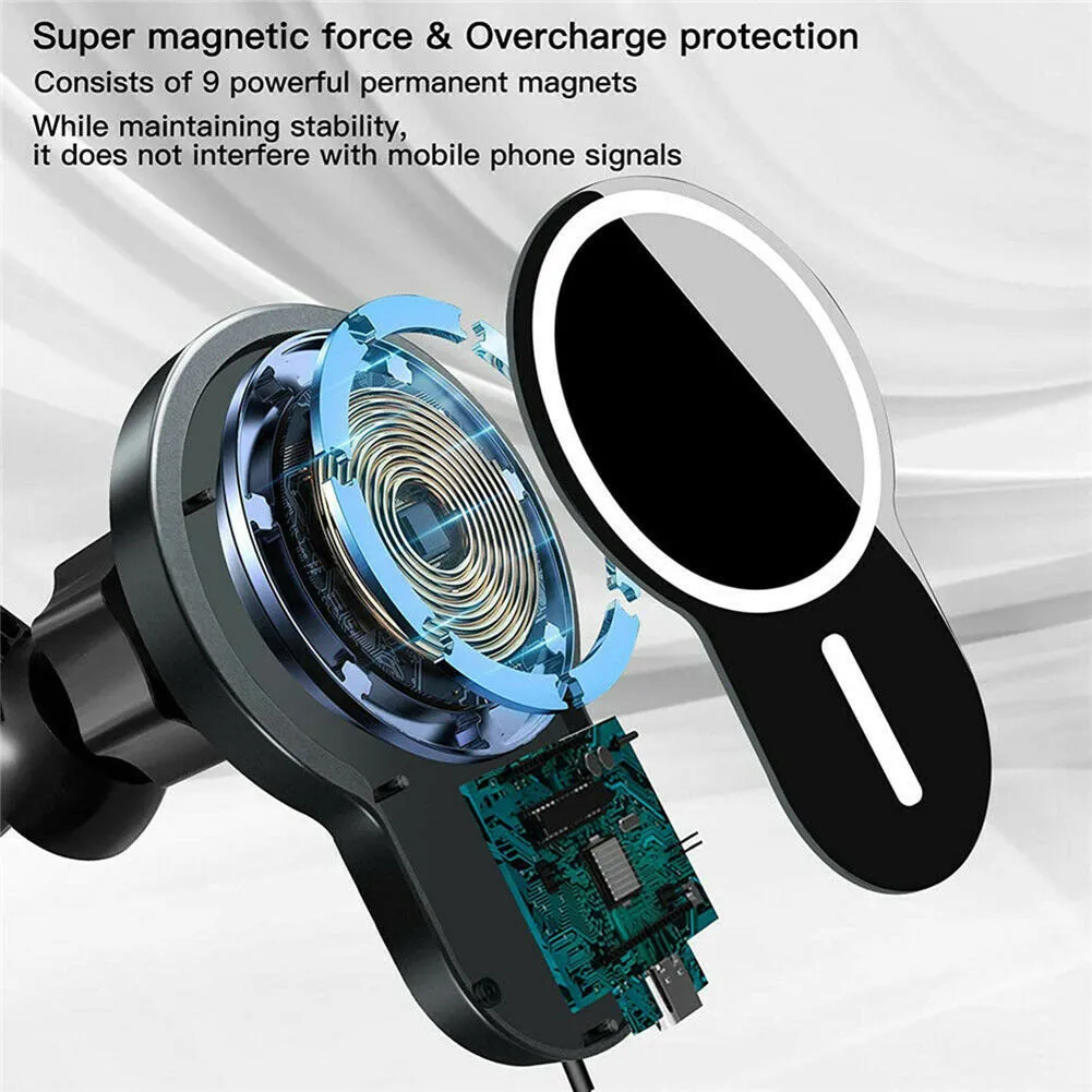 15w Sturdy Magnetic  Wireless  Car  Charger With Vent Phone Mount