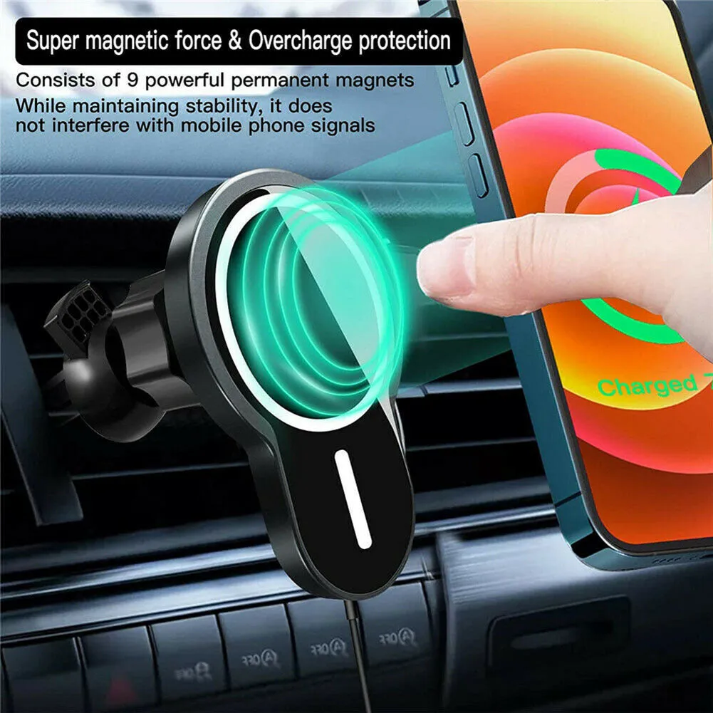 15w Sturdy Magnetic  Wireless  Car  Charger With Vent Phone Mount