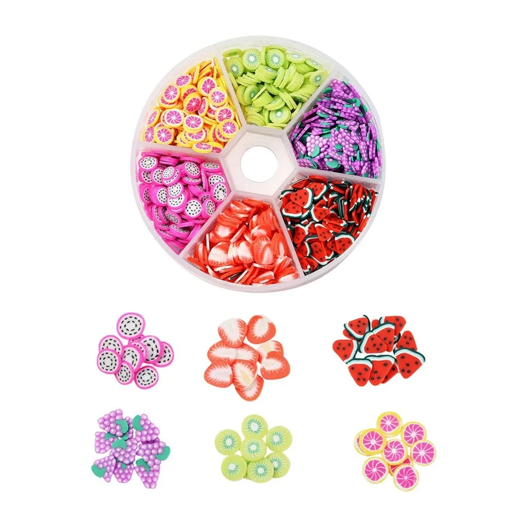 1800 fruit clay slice, Jewelry making cabochon set