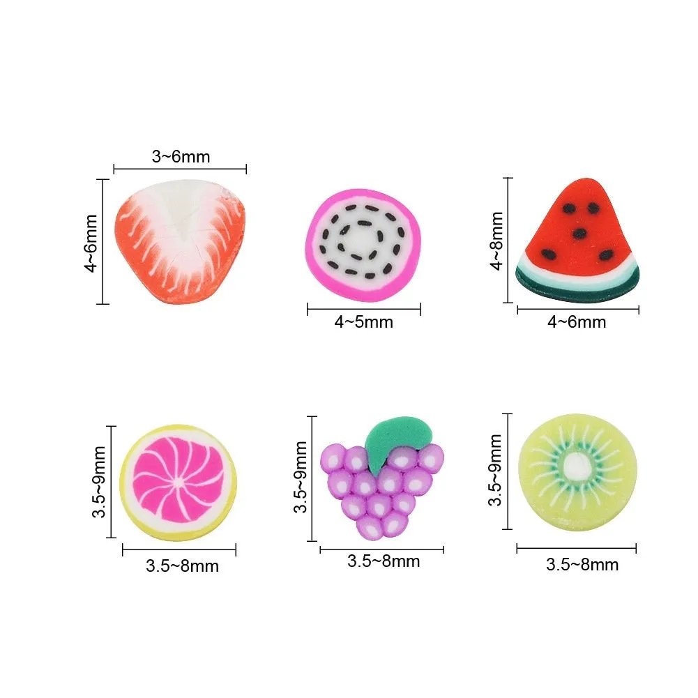 1800 fruit clay slice, Jewelry making cabochon set