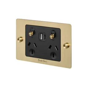 2G GPO with USB A & C / Brass