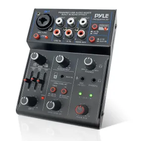 3-Channel Wireless Bt Streaming Mini Audio Mixer - 1 Mono   2 Stereo (Line In & 2-Tk) Inputs, Compact Dj Mixer With Usb Audio Interface ( 48V Dc Phantom Power)