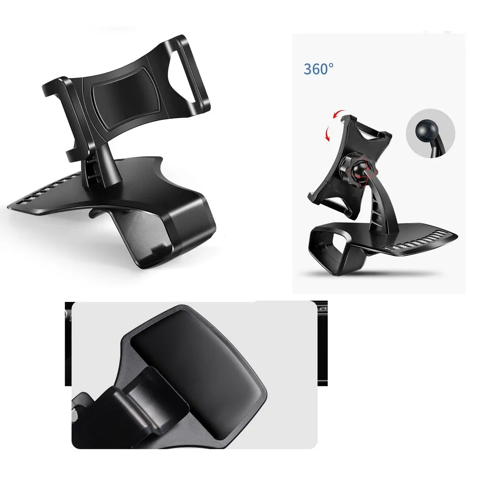 3 in 1 Car GPS Smartphone Holder: Dashboard / Visor Clamp   AC Grid Clip for Yezz Andy 5.5T Dual VR (2016) - Black