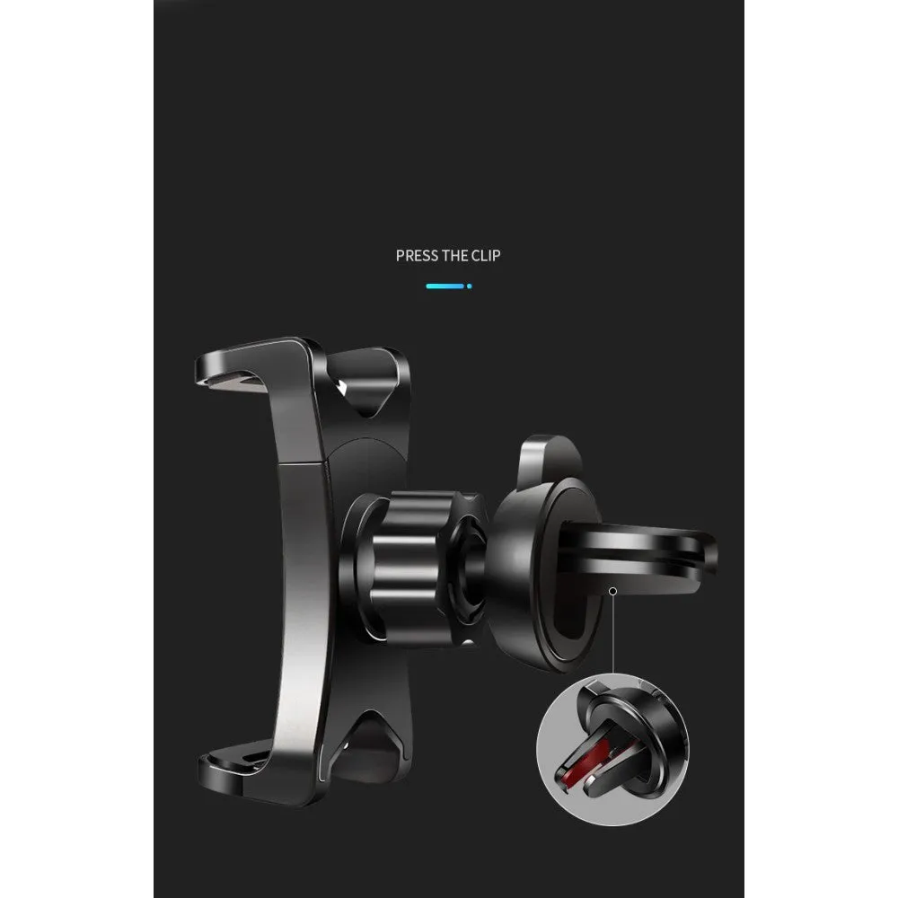 3 in 1 Car GPS Smartphone Holder: Dashboard / Visor Clamp   AC Grid Clip for Yezz Andy 5.5T Dual VR (2016) - Black