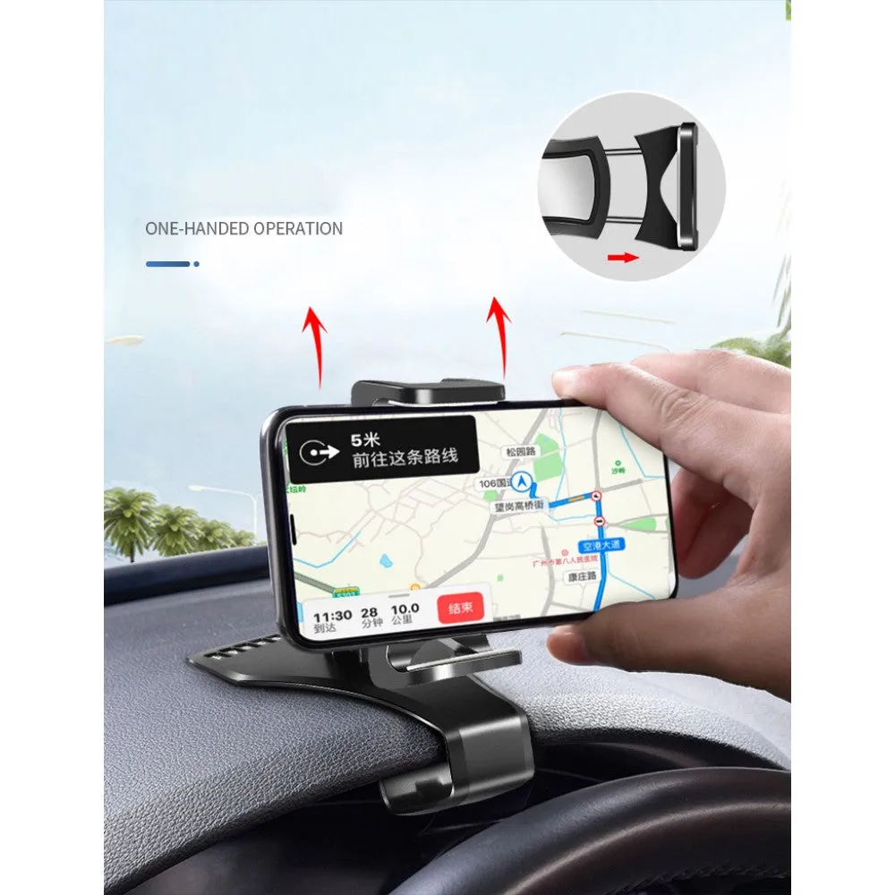 3 in 1 Car GPS Smartphone Holder: Dashboard / Visor Clamp   AC Grid Clip for Yezz Andy 5.5T Dual VR (2016) - Black