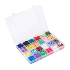 3600 assorted clay beads, Jewelry bracelet making set DIY, 24 colors box