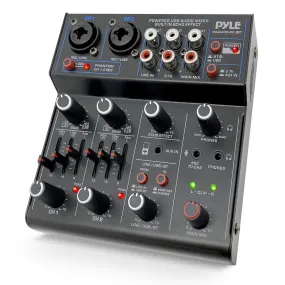 4-Channel Wireless Bt Streaming Mini Audio Mixer - 2 Mono   2 Stereo (Line In & 2-Tk) Inputs, Compact Dj Mixer With Usb Audio Interface ( 48V Dc Phantom Power)
