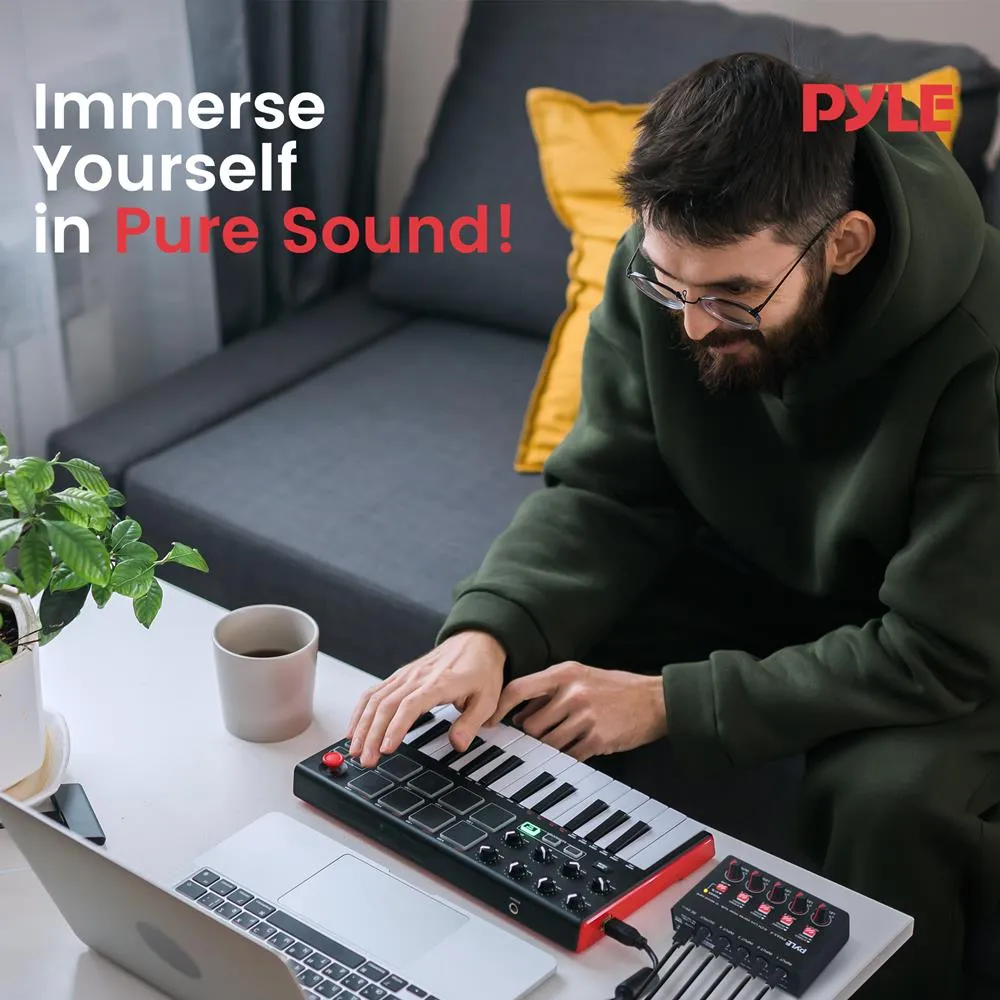 4-Channel Wireless Bt Streaming Mini Line Mixer With Usb Audio Interface - 4 Mono/Stereo Switching Inputs