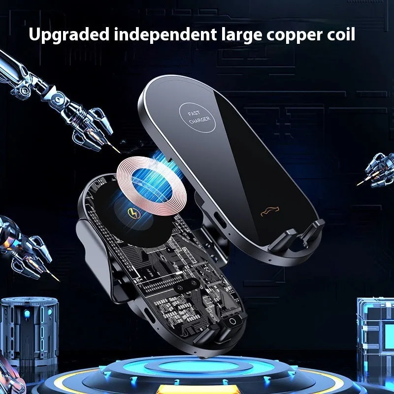 66W Car Phone Holder | Fast Wireless Charger | Air Vent Mount | Electroplated Finish