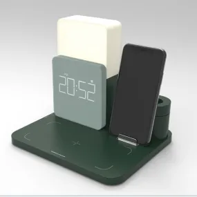 Advanced 6 In 1 Wireless Charging Station   Night Light, Alarm Clock, Phone Stand