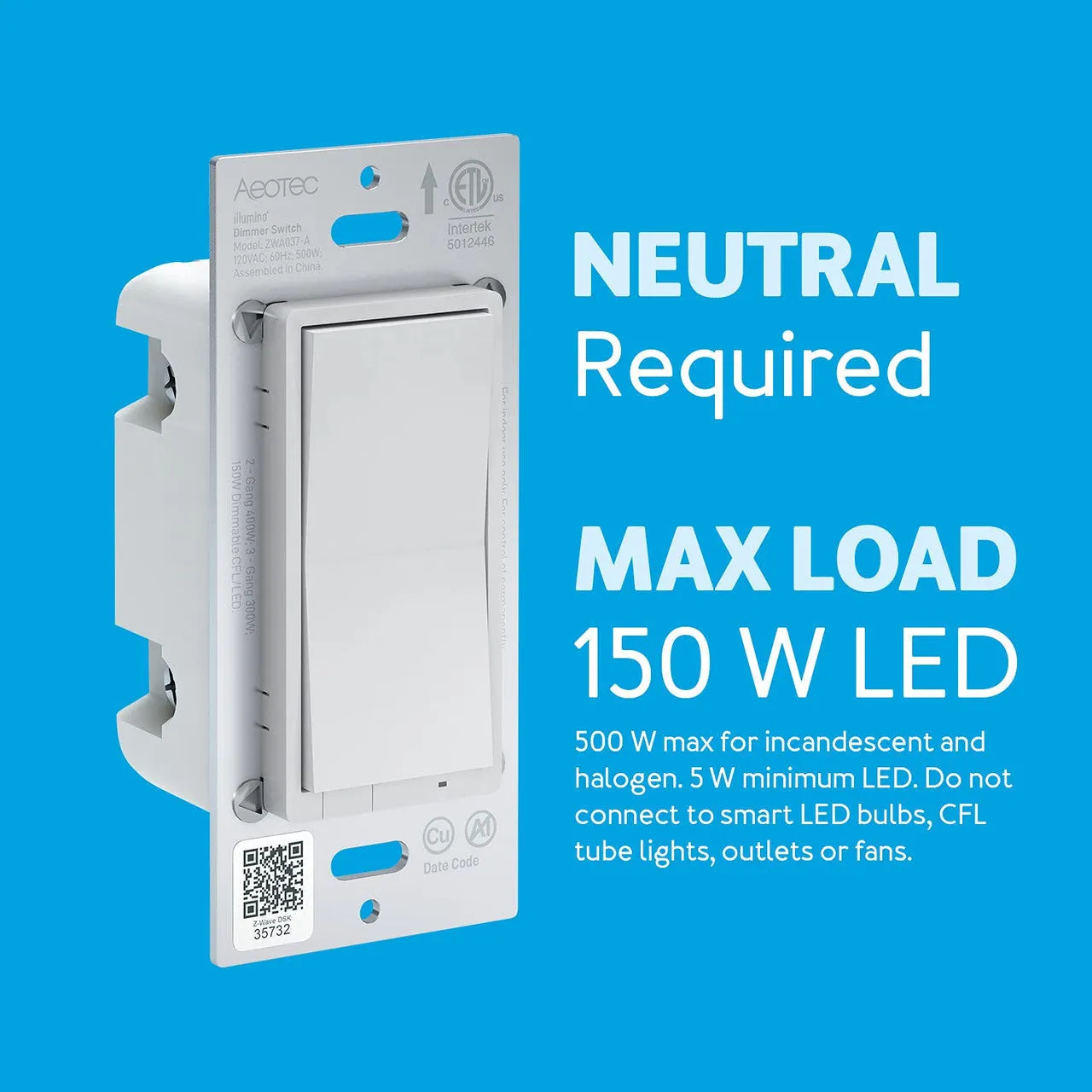 Aeotec ZWA037 illumino Dimmer Switch (Z-Wave Plus)