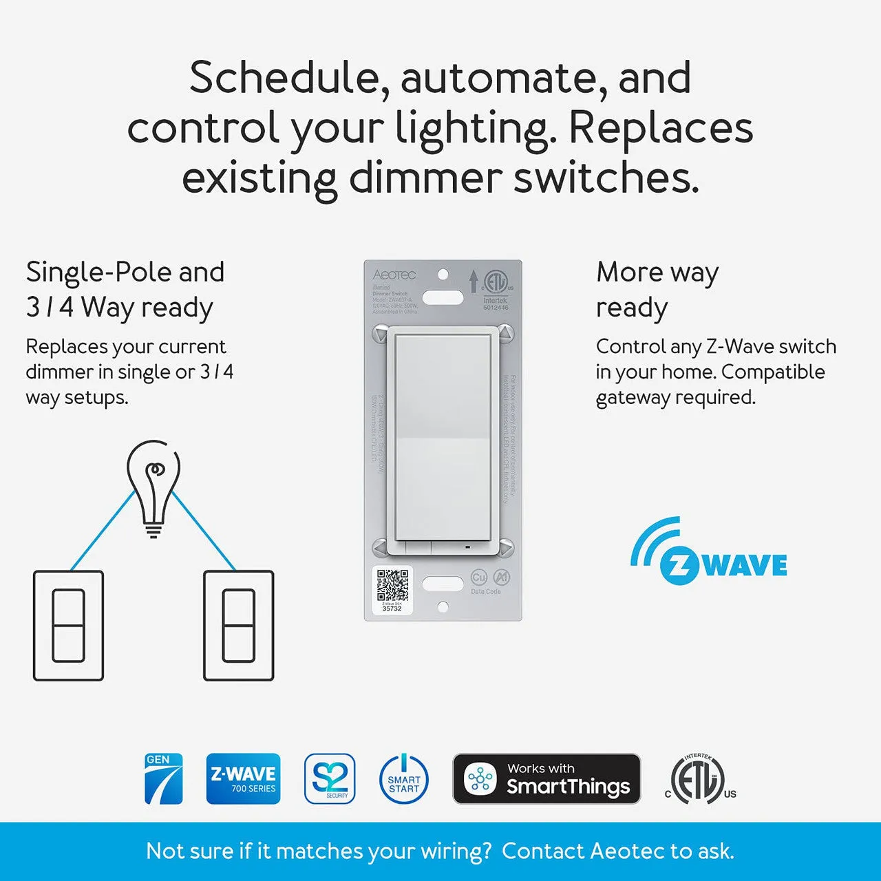 Aeotec ZWA037 illumino Dimmer Switch (Z-Wave Plus)