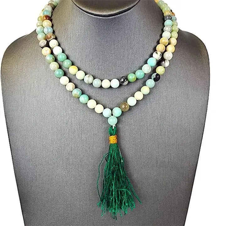 Amazonite Mala Beads for Truth, Communication, Manifestation
