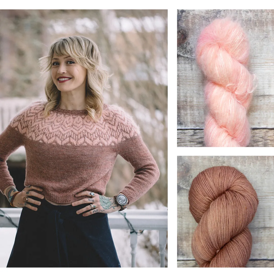 Andrea Mowry Pink Velvet Sweater Yarn Bundle