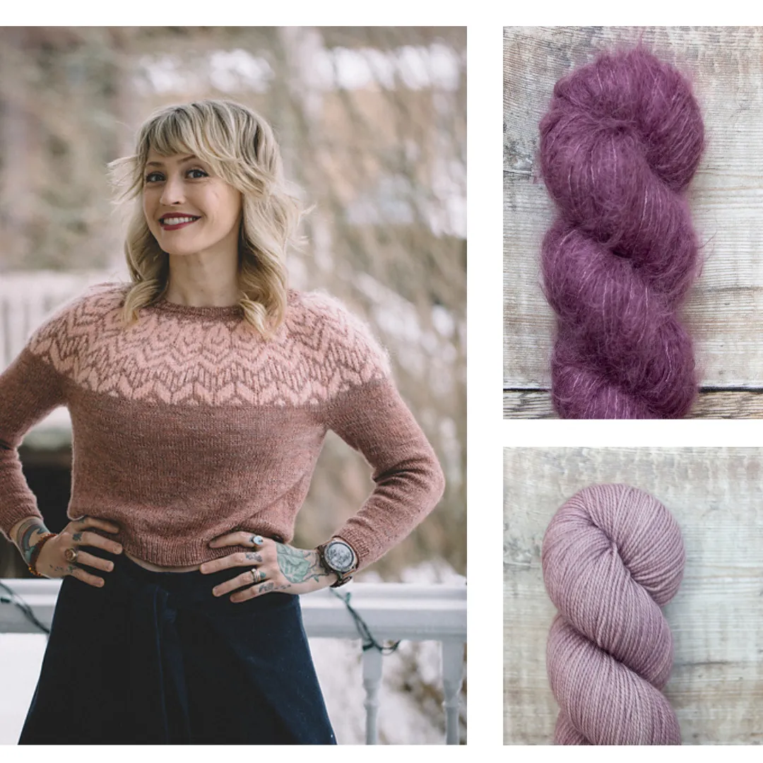 Andrea Mowry Pink Velvet Sweater Yarn Bundle
