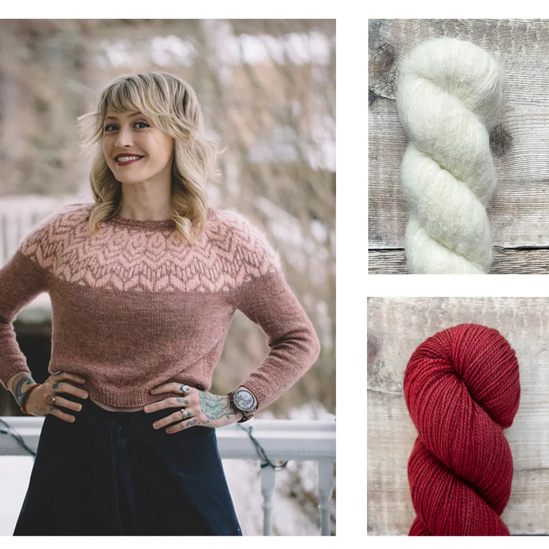 Andrea Mowry Pink Velvet Sweater Yarn Bundle