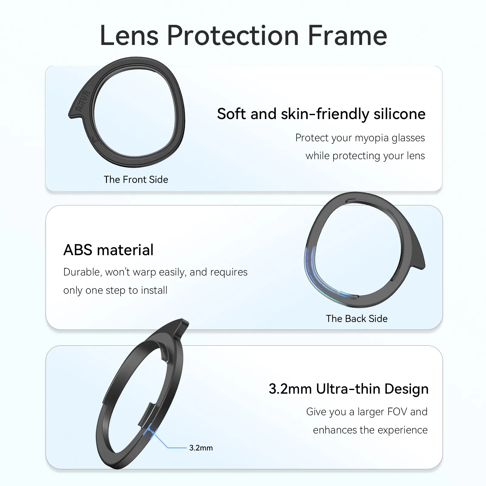 Anti-Scratch Glasses Spacer and Lens Cover for Quest 3