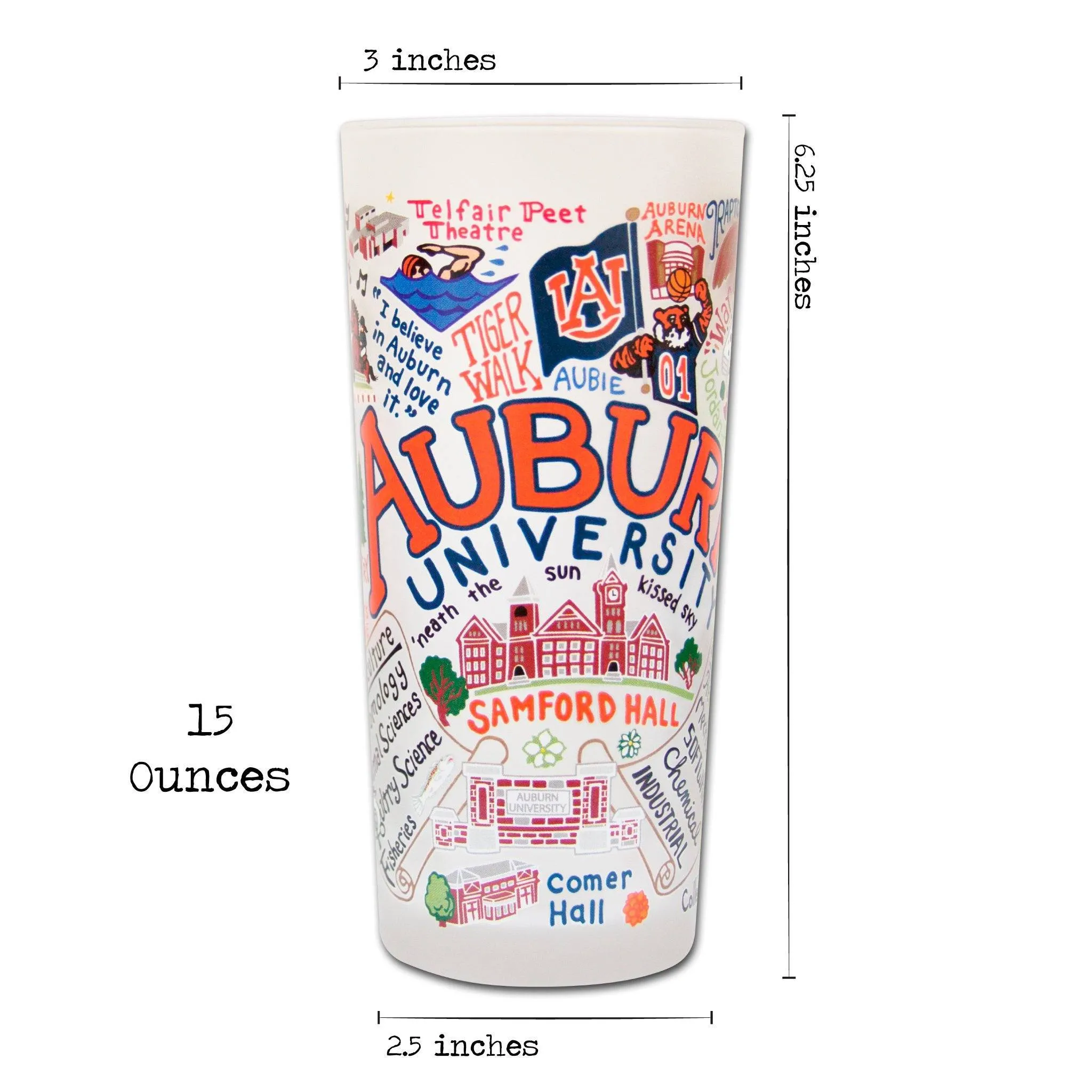 AUBURN UNIVERSITY GLASS BY CATSTUDIO
