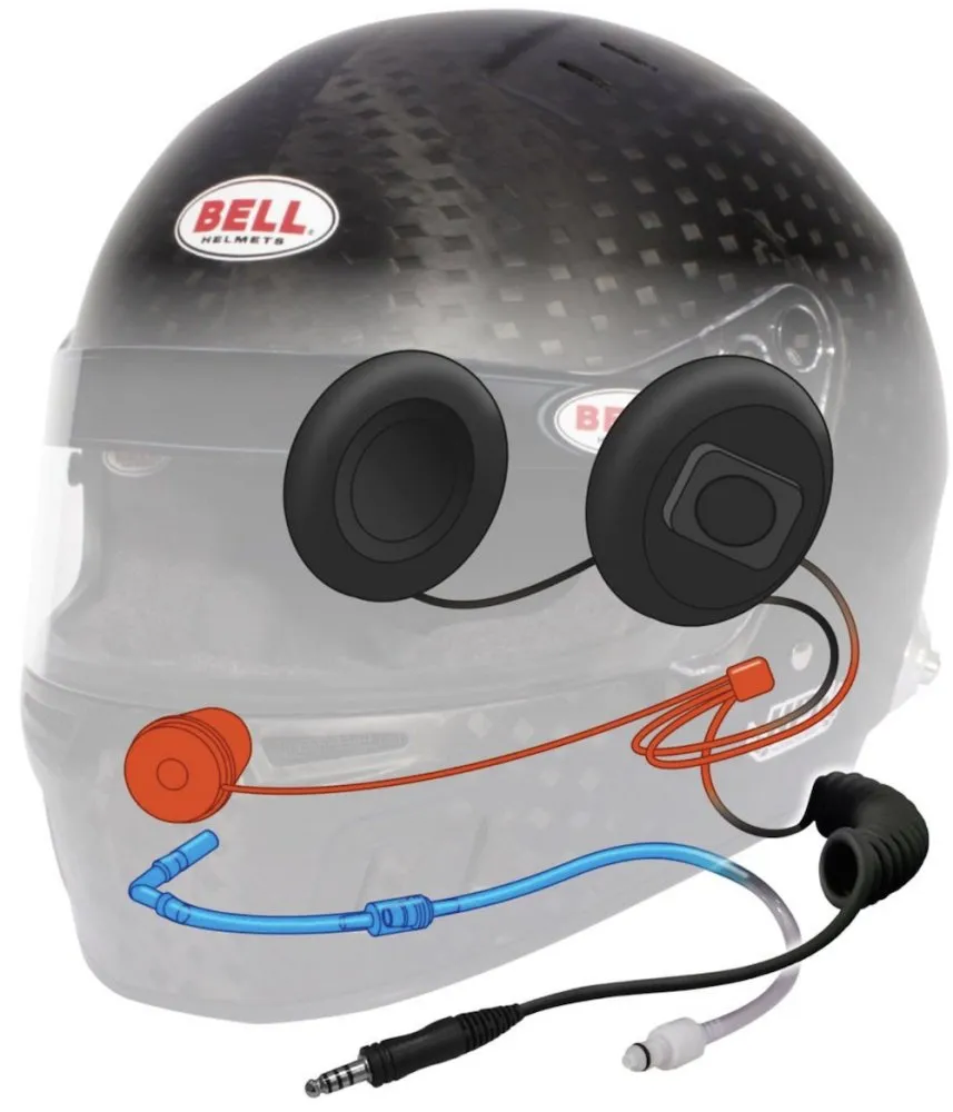 Bell HP6 8860-2018 RD-4C/EC Carbon Fiber Helmet with Built-in Earcup Speakers /Hydration