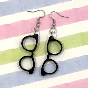 Black Hipster Glasses 👓 - earrings - Set of 2