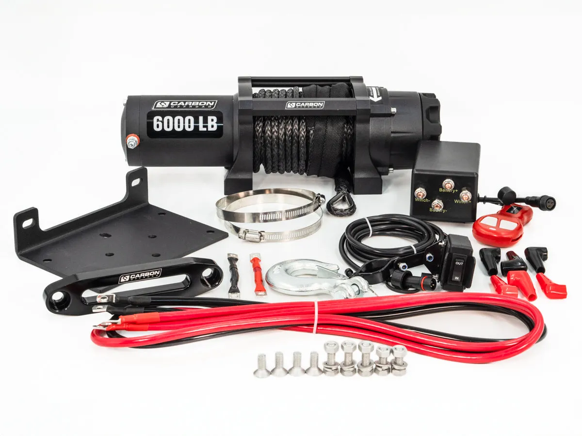 Carbon Offroad 6000lb ATV/Small 4X4 Winch with twin wireless remotes