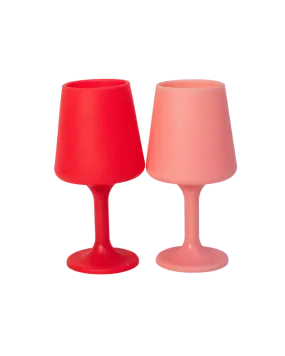 Cherry   Blush Silicone Unbreakable Wine Glasses - Set of 2
