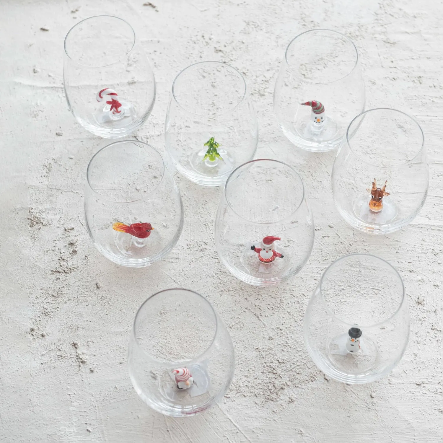Christmas Stemless Wine Glasses