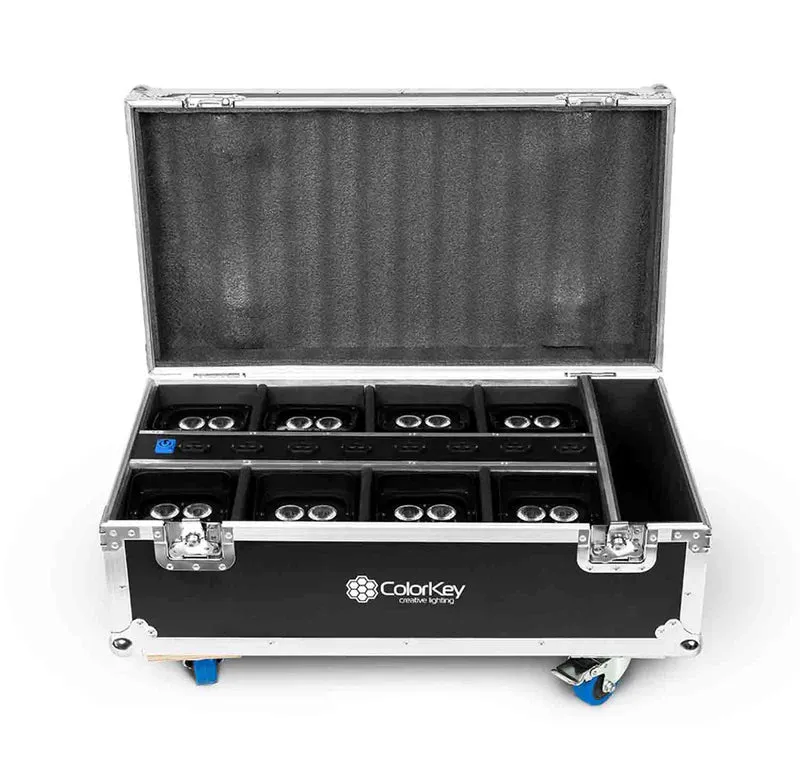 ColorKey CKU-7078-KIT AirPar HEX 4, 8-Pack Bundle with Charging Road Case