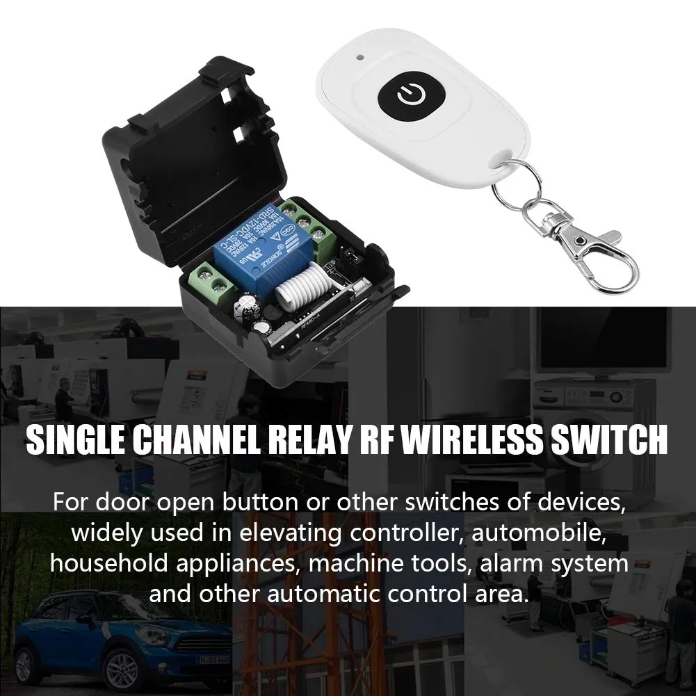 [Combo 4] DC 12V Wireless Remote Switch Single Channel Relay Module RF Wireless Receiver   Remote Control Transmitter