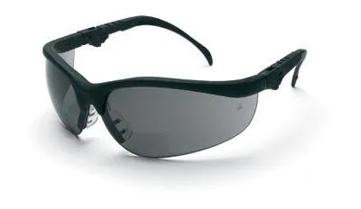 Crews Klondike Magnifier 2.0 Diopter Safety Glasses With Black Frame And Gray Polycarbonate Duramass Anti-Scratch Lens