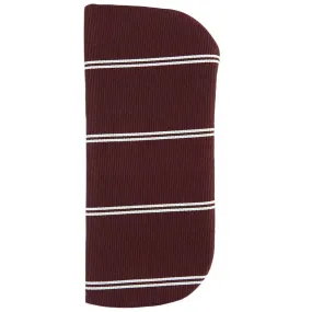 Double Bar Super Repp Stripe Silk Glasses Case - Burgundy