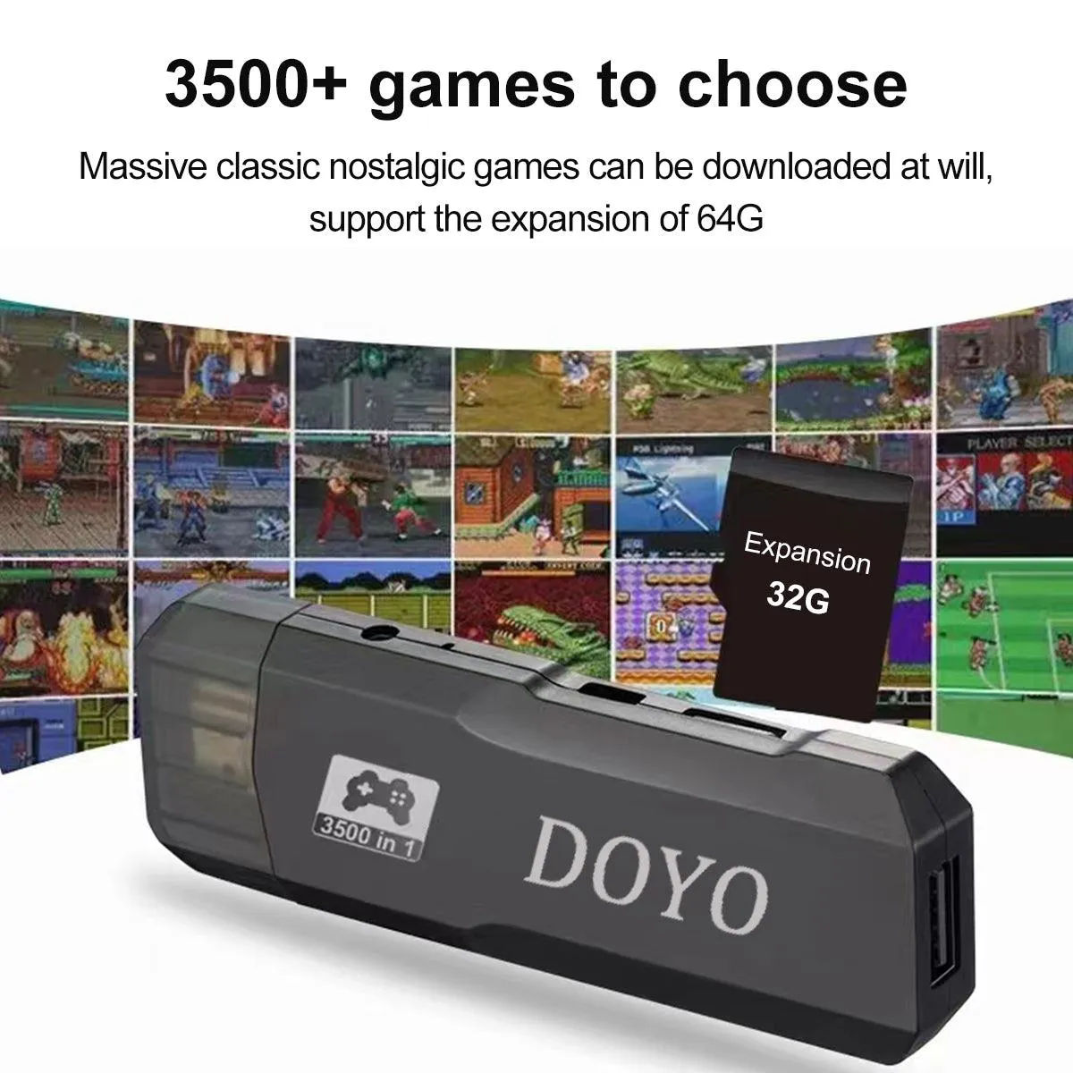 DOYO Retro Game Console, 3500  HD Classic Games 10 Simulators Plug and Play 4K HDMI Output for TV