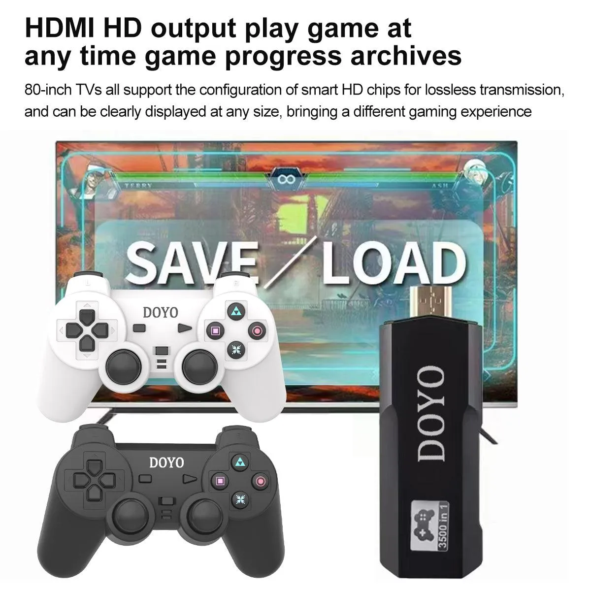 DOYO Retro Game Console, 3500  HD Classic Games 10 Simulators Plug and Play 4K HDMI Output for TV