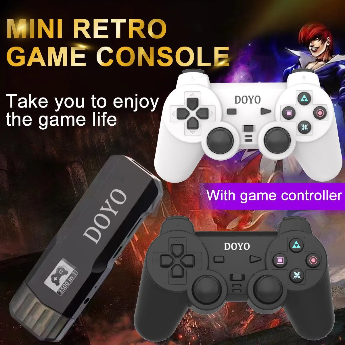 DOYO Retro Game Console, 3500  HD Classic Games 10 Simulators Plug and Play 4K HDMI Output for TV