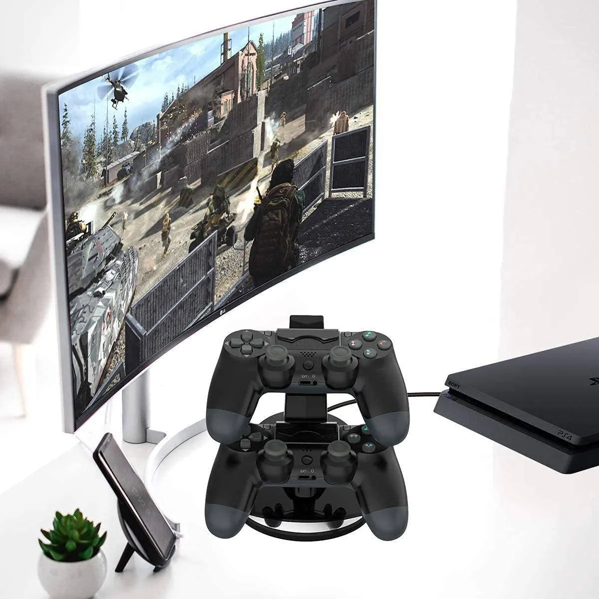 Dual USB Fast Charging Station and LED Indicator for Sony PS4 Controller