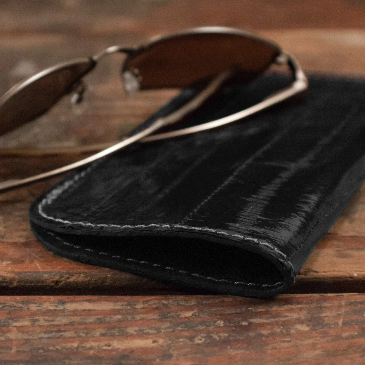 Eel Black Glasses Case