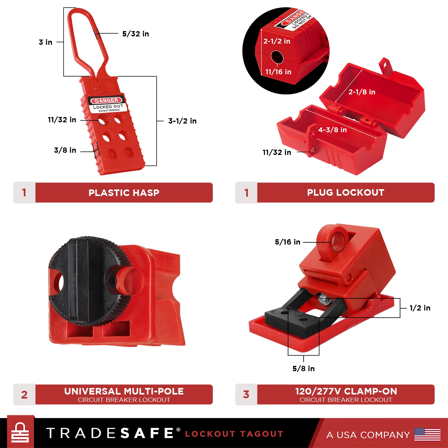 Electrical Lockout Tagout Kit – 1 Key Per Lock