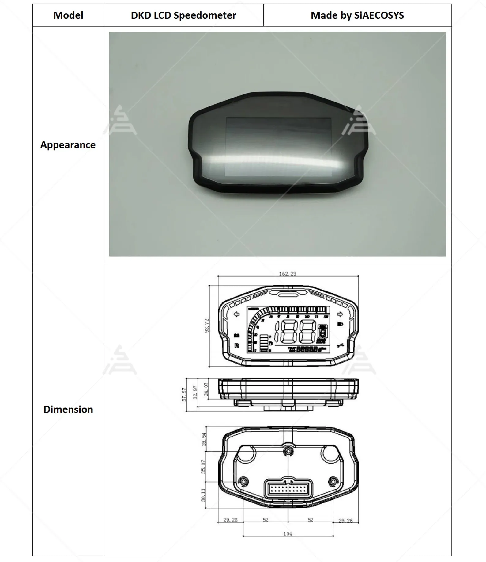 EM200-2sp CAN Controller with large Heat Sink with Adjustable DKD LCD-M LIN CAN-BUS communication optional LCD Speedometer
