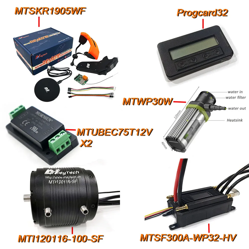Esurf Kit(300A HV ESC 120116 200KV Motor with water-cooled IP68 Remote Water pump Program Voltage Regulator)