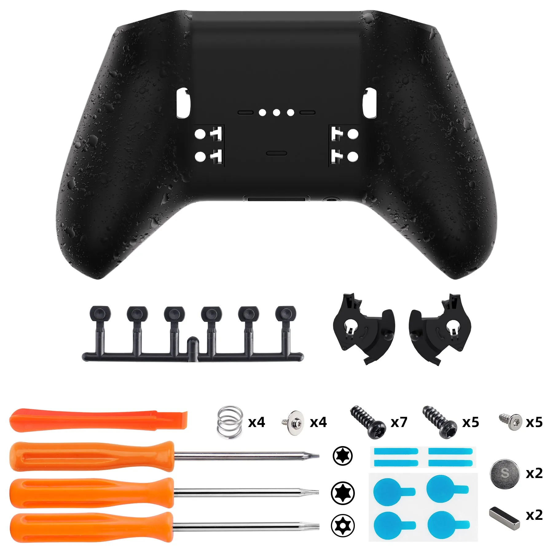 eXtremeRate Replacement Bottom Shell Case for Xbox Elite Series 2 Controller, Custom Textured Black Back Housing Shell Cover for Xbox Elite Series 2 Core Wireless Controller Model 1797 - WITHOUT Controller  - XDHE2P005
