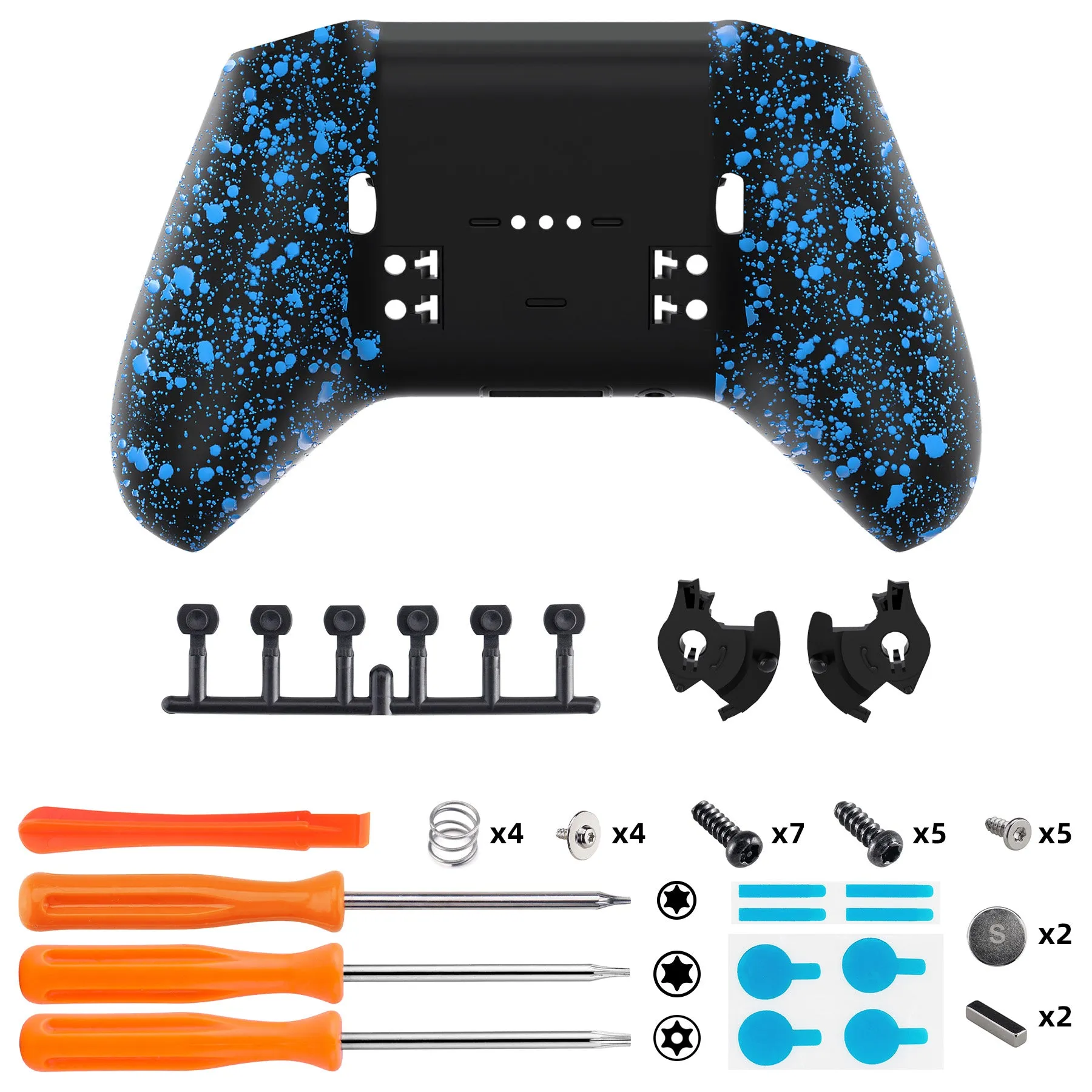 eXtremeRate Replacement Bottom Shell Case for Xbox Elite Series 2 Controller, Custom Textured Blue Back Housing Shell Cover for Xbox Elite Series 2 Core Wireless Controller Model 1797 - WITHOUT Controller  - XDHE2P007