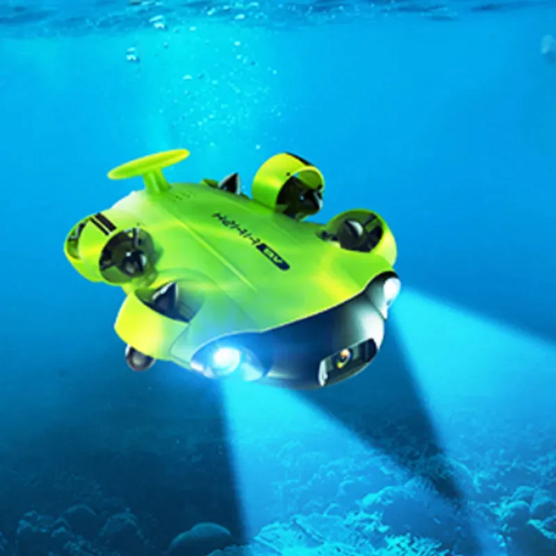 FIFISH V6 Underwater Drone OMNI-directional Compact ROV with 4K UHD Camera 100M Cable Spool 64G Internal Storage Bundle