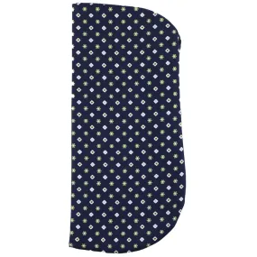 Floral Printed Silk Glasses Case - Navy III