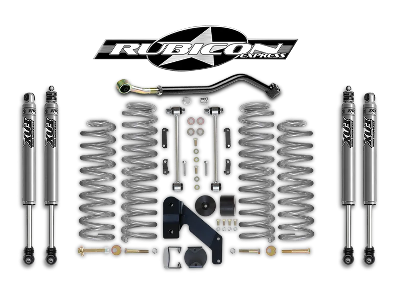 FORTEC 3.5” Suspension Kit by Rubicon Express with JKS Adjustable Track Bar for 07-18 Jeep Wrangler JK & JK Unlimited