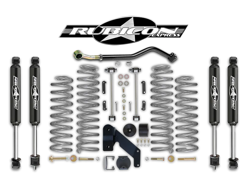 FORTEC 3.5” Suspension Kit by Rubicon Express with JKS Adjustable Track Bar for 07-18 Jeep Wrangler JK & JK Unlimited