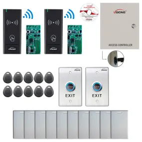 FPC-8962 Two Door Access Control Time Attendance TCP/IP RS485 Wiegand Controller Box   Power Supply Included   Wireless Card Reader   Wireless Receiver PCB   Computer Based Software Included Kit