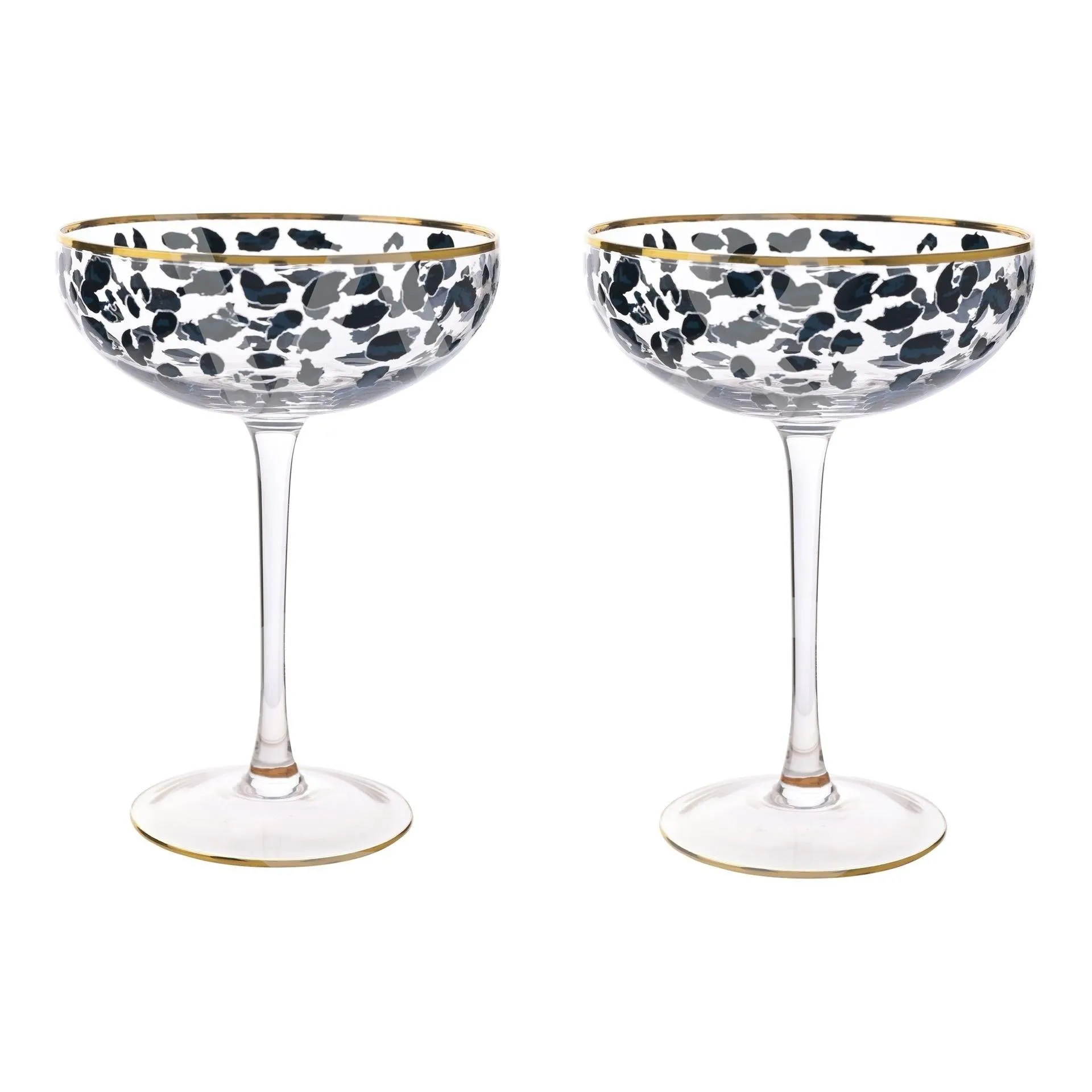 Frida Leopard Print Coupe Cocktail Glasses