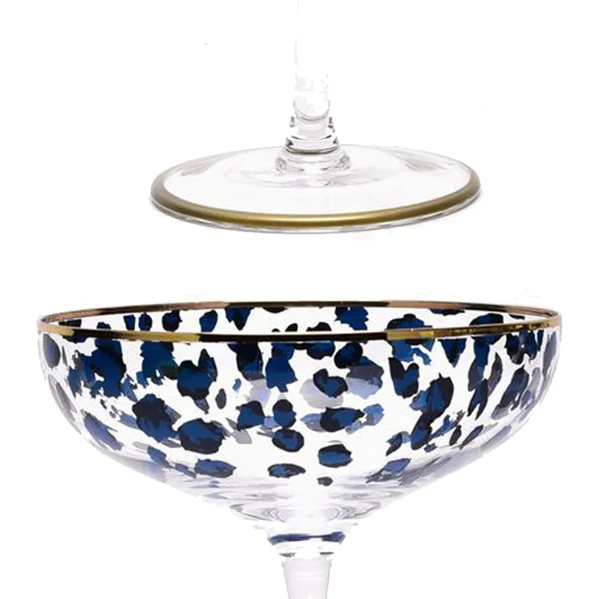 Frida Leopard Print Coupe Cocktail Glasses